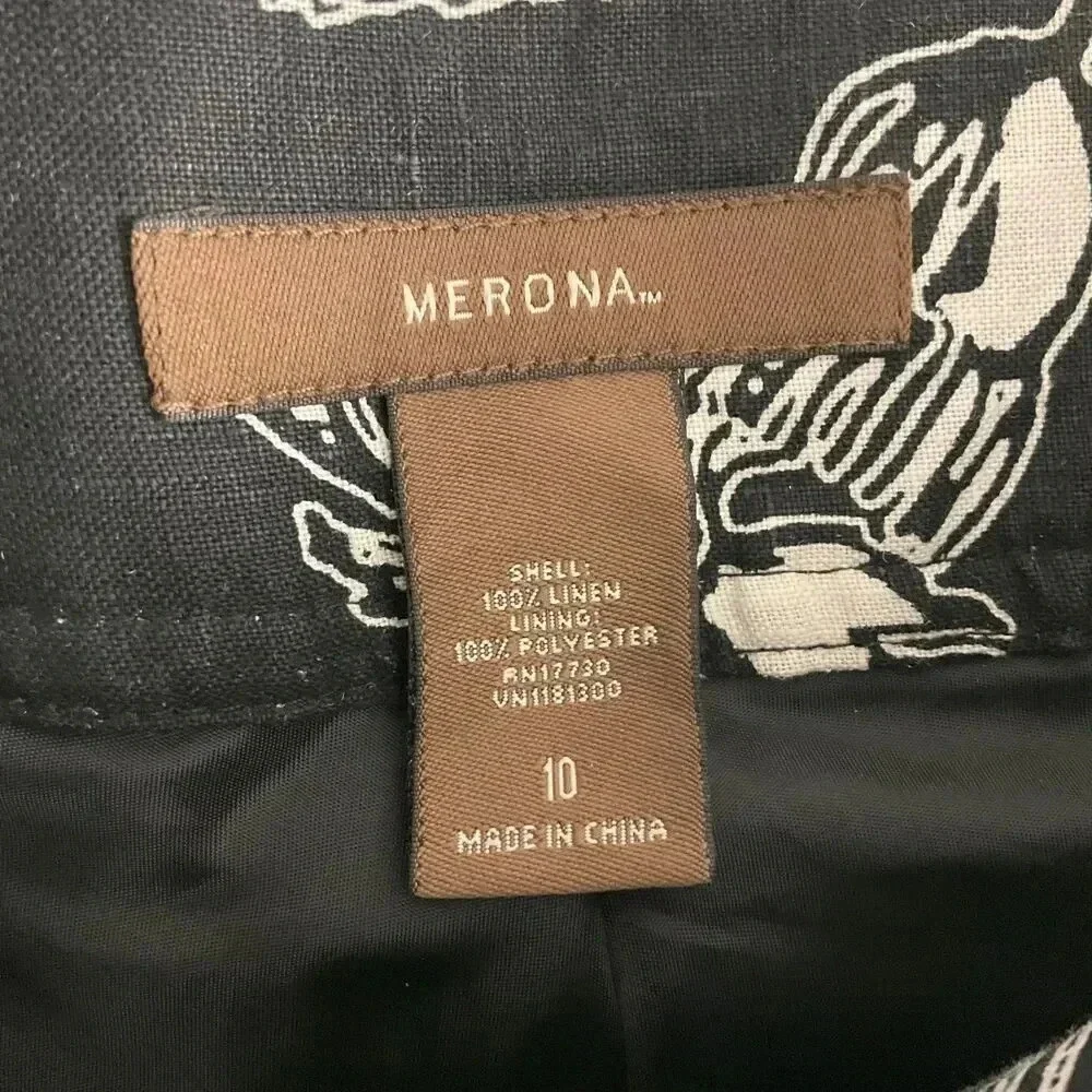 Merona Cream Floral A Line Skirt Size 10‎